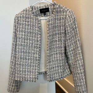Ann Taylor Women's Navy and cream Tweed Blazer